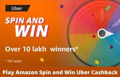 Amazon Uber Spin and Win Quiz Answers Today – Win Uber Cashback (10 Lakh Winners) ( Guess and Win Quiz Contest )