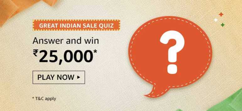 Amazon Great Indian Sale Quiz Answers Today
