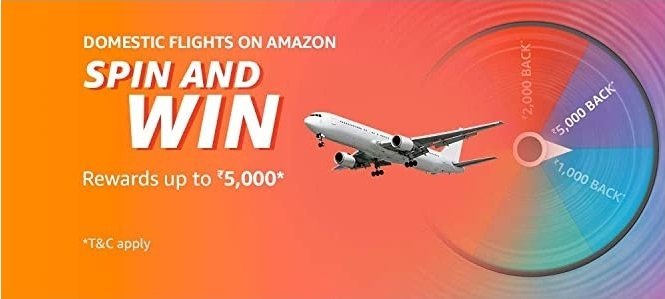 Amazon Domestic Flights Spin and Win Quiz Answer - Play & Win Exciting Rewards