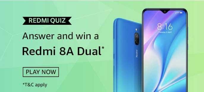 Amazon Redmi Quiz Answers - Play & Win Redmi 8A Dual Smartphone