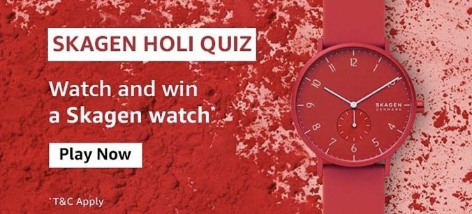 Amazon Skagen Holi Quiz Answers - Play & Win Skagen Watch